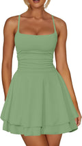 Women's Ruffle Mini Dress Spaghetti Strap Corset - Flattering Fit