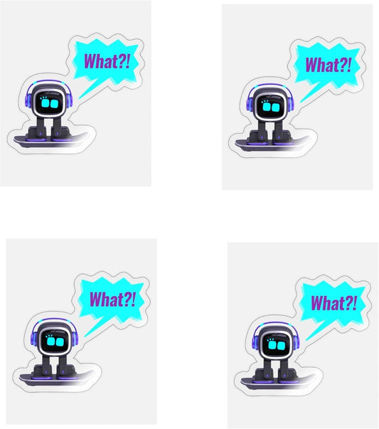 4-Pack 3'' Emo Robot Stickers - Versatile Design for Any Surface - Altok Graphics