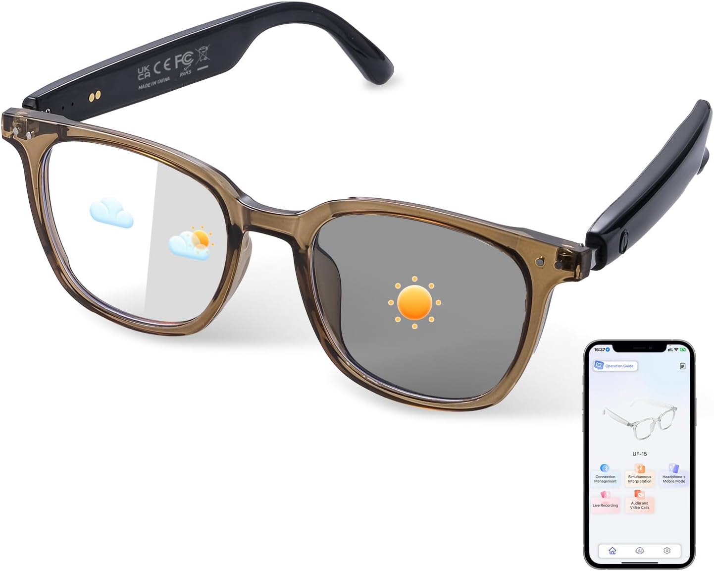 AI Smart Glasses for Men & Women with Translation Features