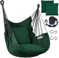 Hammock Chair Rope Swing with 2 Cushions - Sturdy Cotton Hanging Chair