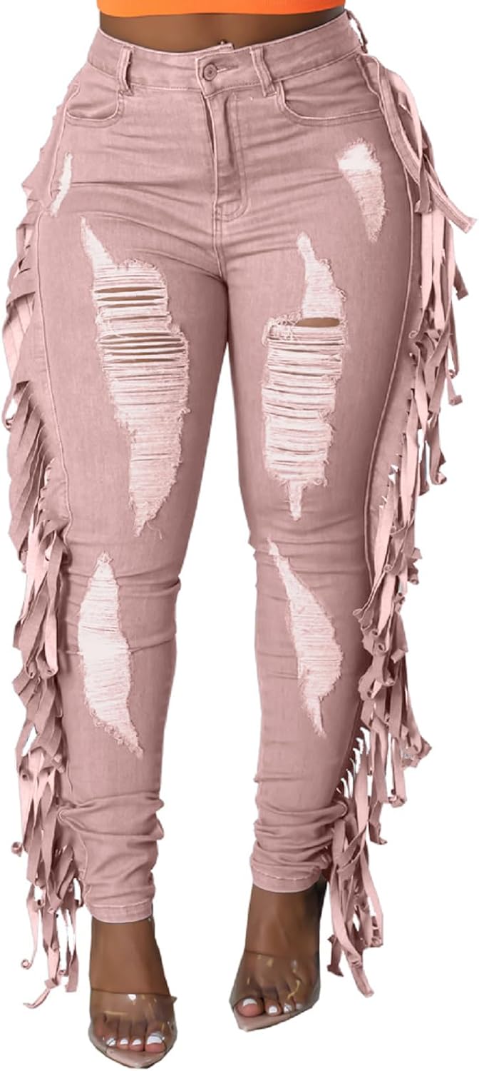 SeNight Women's High Waisted Ripped Jeans for Trendy Style
