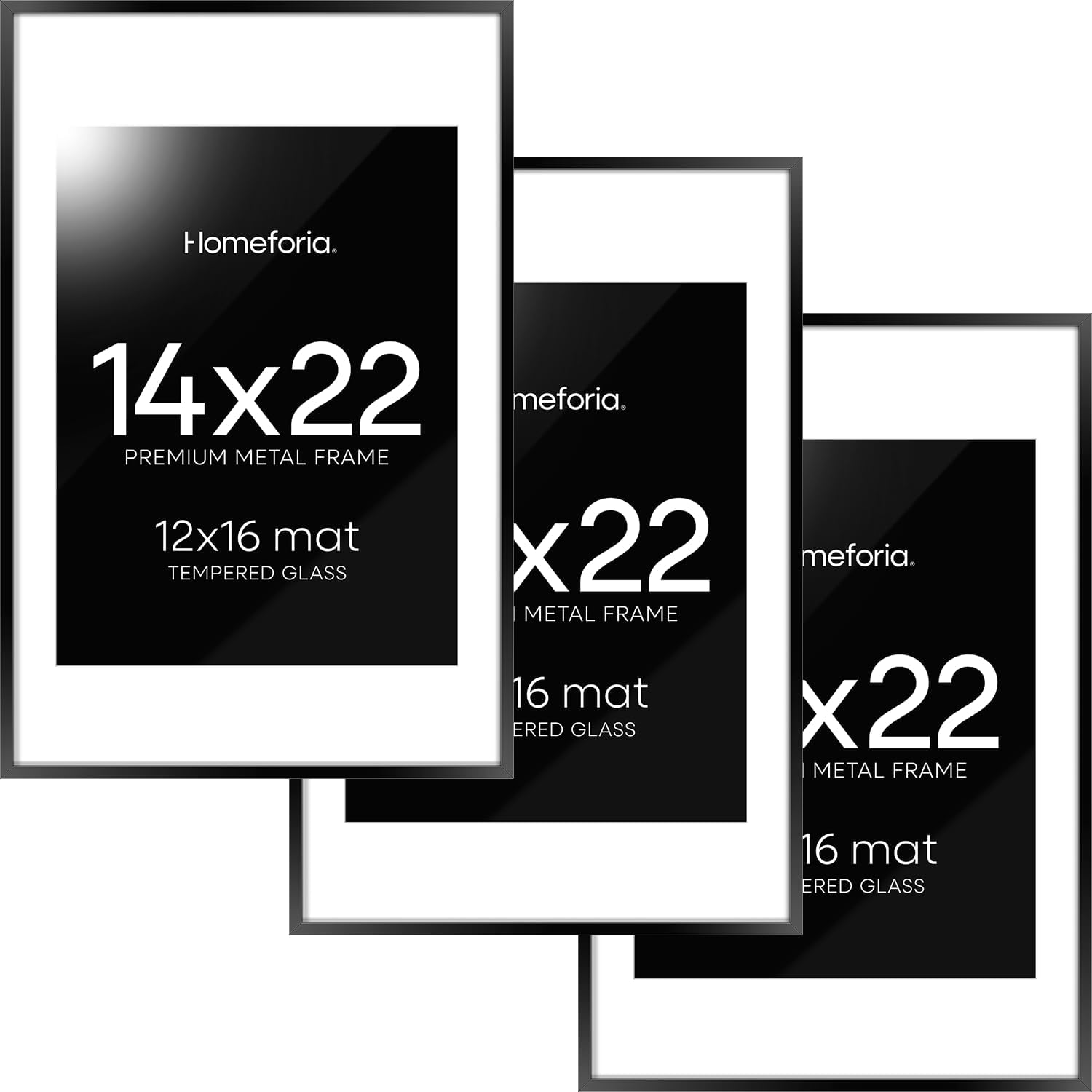 High End Metal 14x22 Picture Frame Set of 3 for Modern Decor