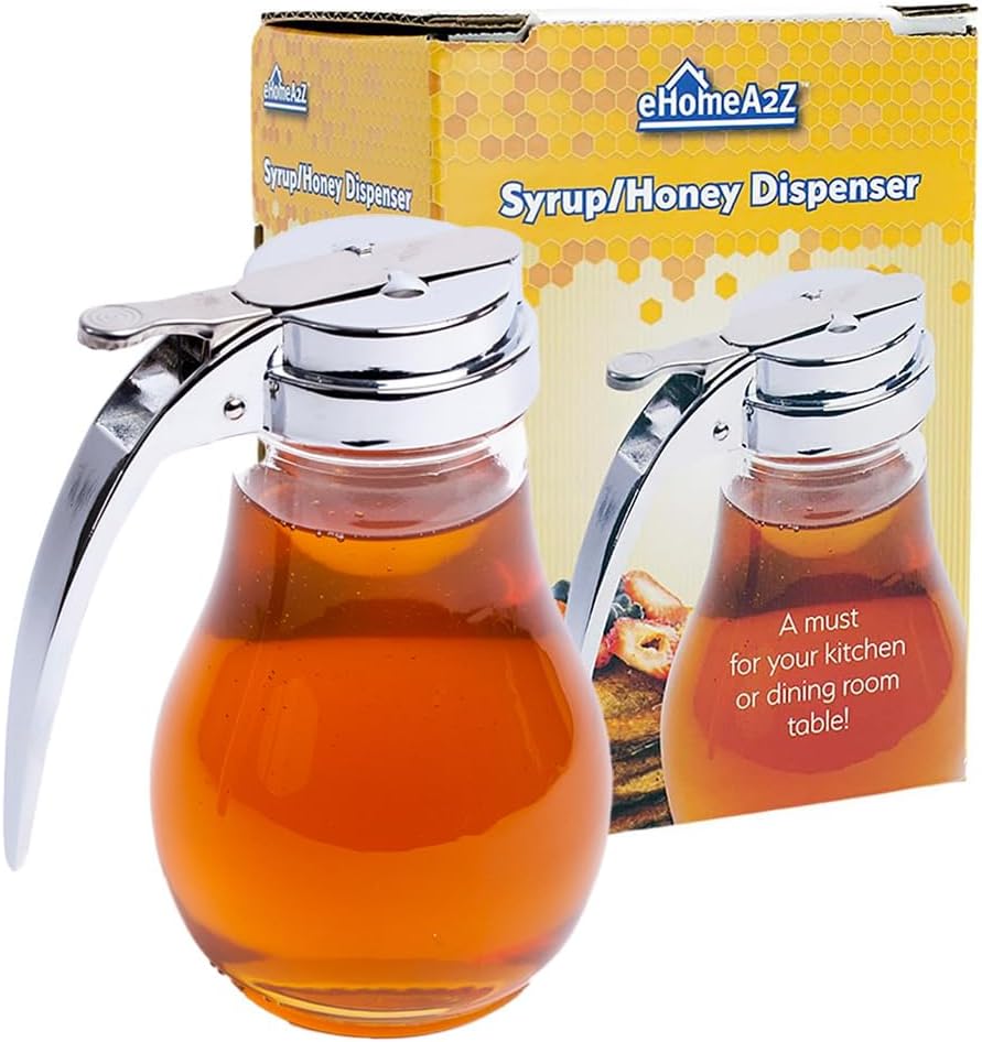 Commercial-Grade Tempered Glass Honey Dispenser for Kitchen Use