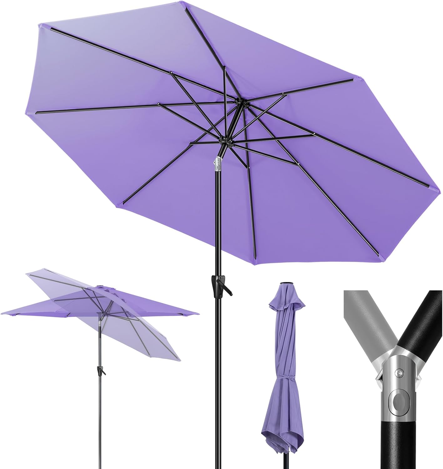 Tempera Patio Market Outdoor Table Umbrella with Crank & Tilt