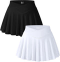Women 2-Pack Mini Skirts - Stretchy High Waist Wrap Skirts