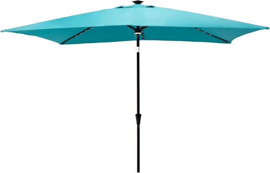 C-Hopetree Rectangular Outdoor Patio Umbrella with Lights