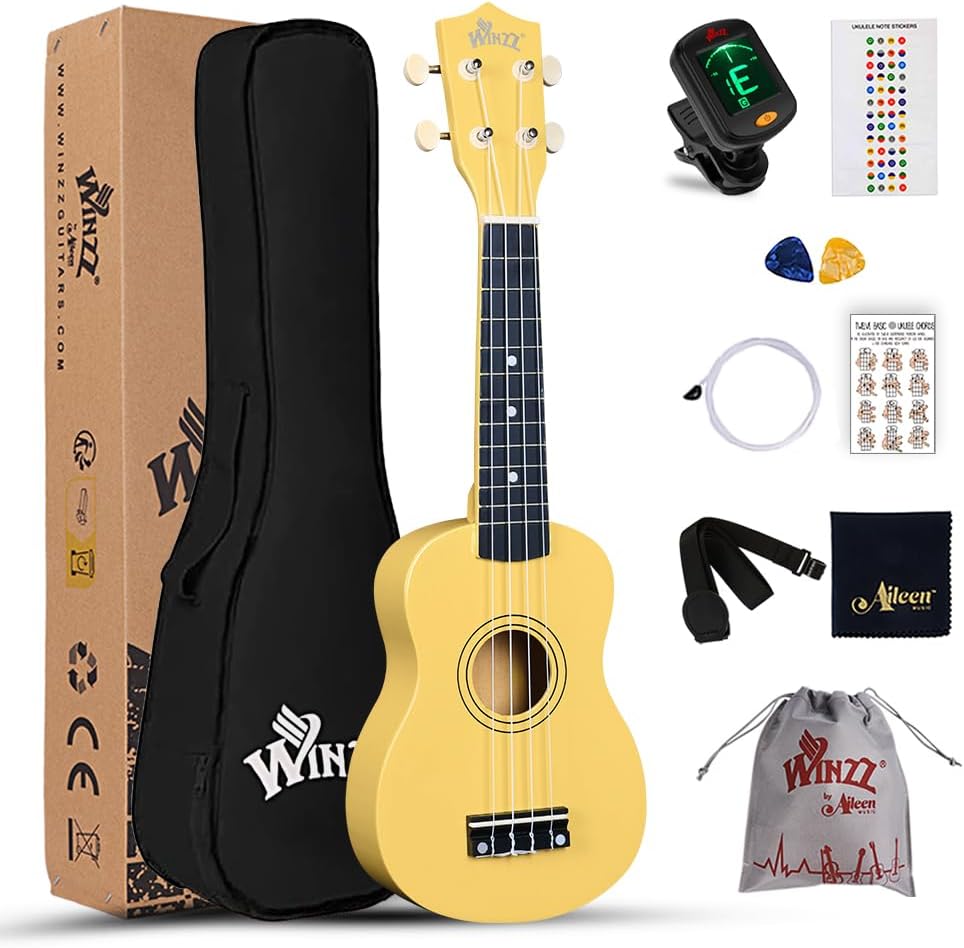 Winzz Soprano Ukulele Starter Kit for Beginners with Accessories