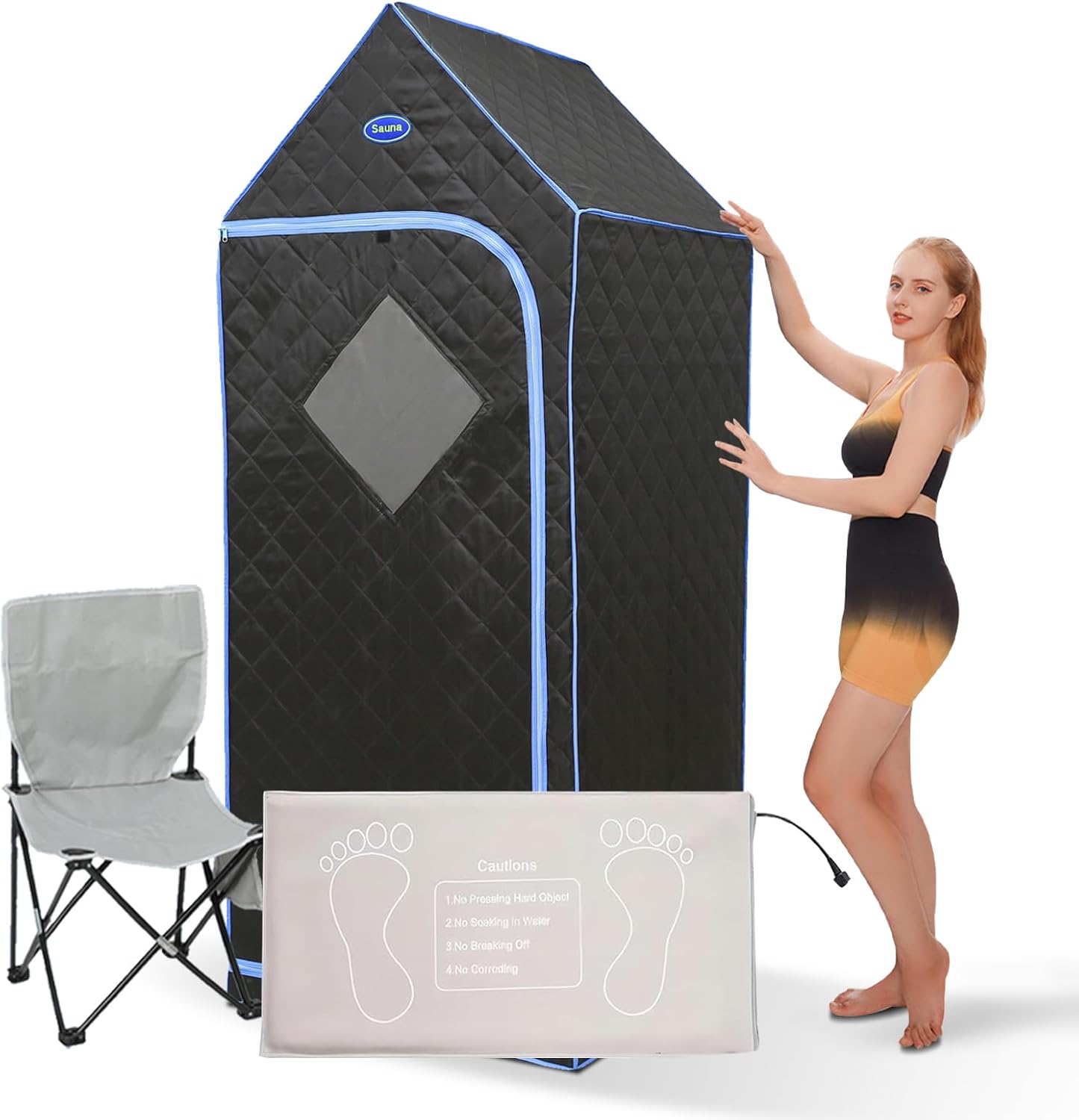 Portable 1-Person Far Infrared Sauna + Foot Pad