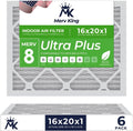 16x20x1 MERV 8 Air Filter 6-Pack - Made in USA King