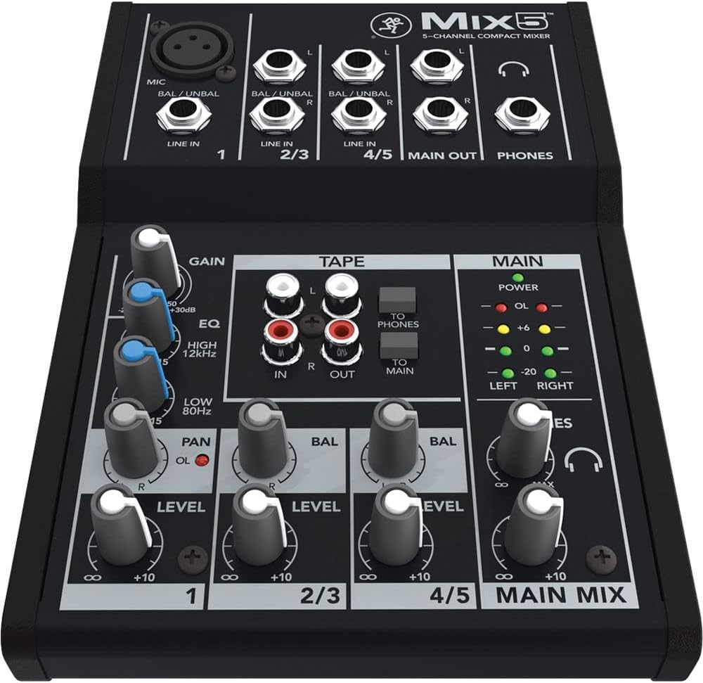 Mackie Mix5 5-Channel Compact Mixer for Superior Sound Quality