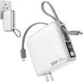 35W Portable Charger 20000mAh Power Bank - Built in Plug & Cables