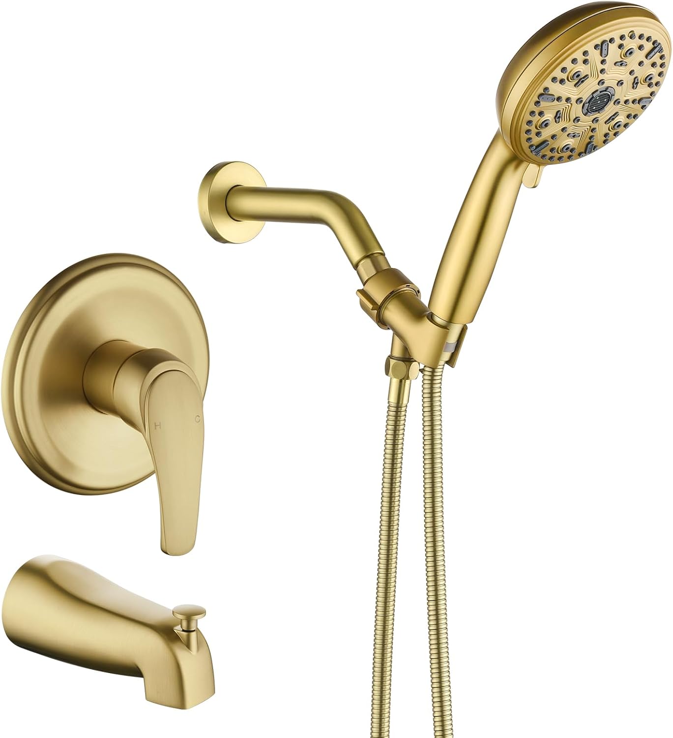 Tub Shower Faucet Set with 10 Spray Handheld Shower Features