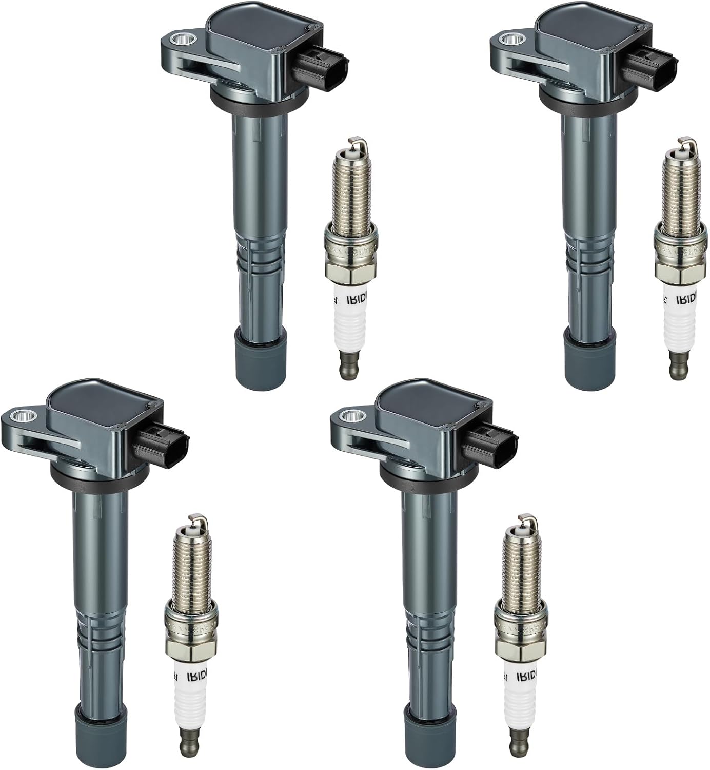 Set of 4 Ignition Coil Pack UF602 with Iridium Spark Plugs