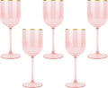 Elegant Pink Wine Cup Set of 10 with Gold Rim for Parties