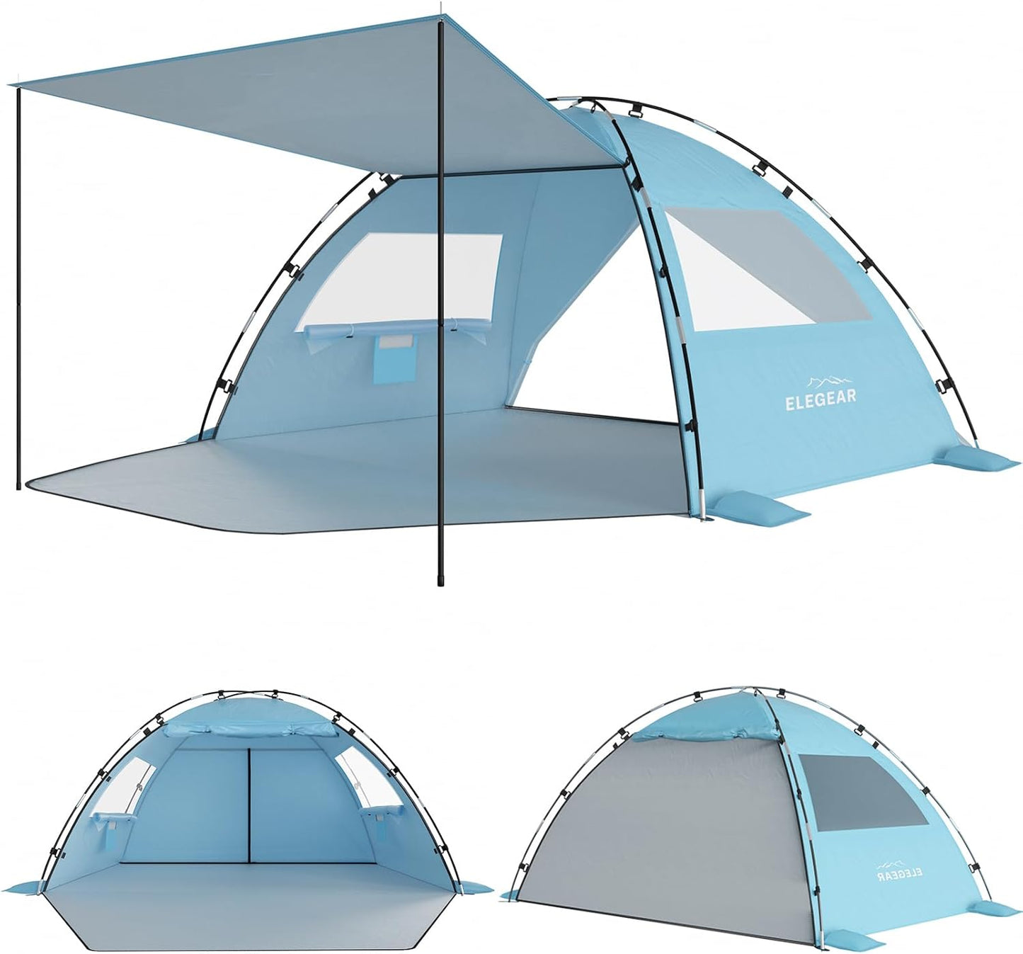Elegear Beach Tent Sun Shelter with Canopy for 6-8 People