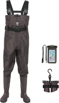 Bootfoot Chest Wader for Men Women Green Brown - Waterproof Nylon/PVC