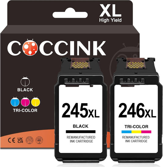 COCCINK 245 XL 246 XL Ink Cartridge Combo for Canon Printers
