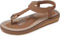 Womens T-Strap Flat Sandals Summer Dressy Casual - Comfortable Walking