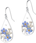 Forget-Me-Not and Queen Annes Lace Pressed Wildflower Earrings