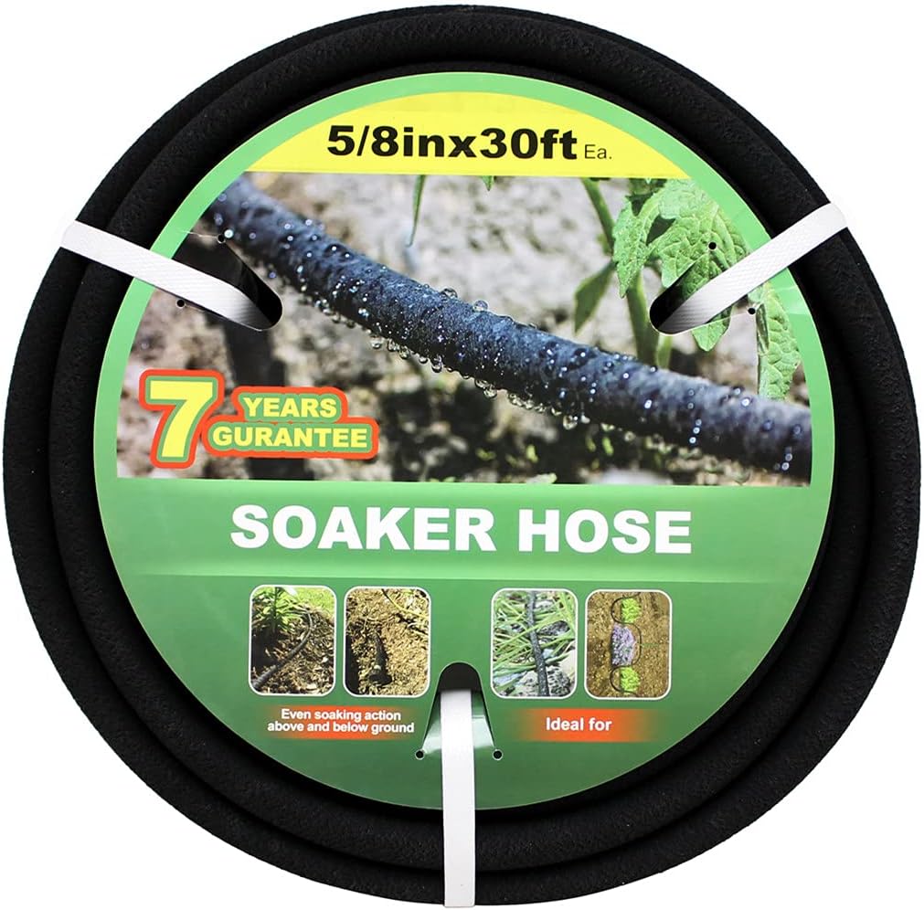 Soaker Hose 30ft Flexible Design Saves 70% Water Efficiently