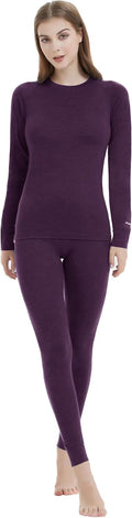 Iguana Womens 100% Merino Wool Base Layer Set - Lightweight Ski Sets