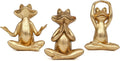 Gold Frog Figurines Yoga Decor Set of 3 - Peaceful Zen Accents