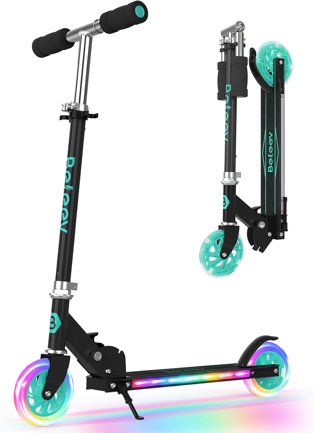 BELEEV V1 Scooters for Kids - Light Up, Adjustable, Foldable