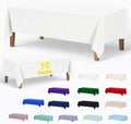 Rectangle Polyester Tablecloth 60 x 102 in - 10 Pack White