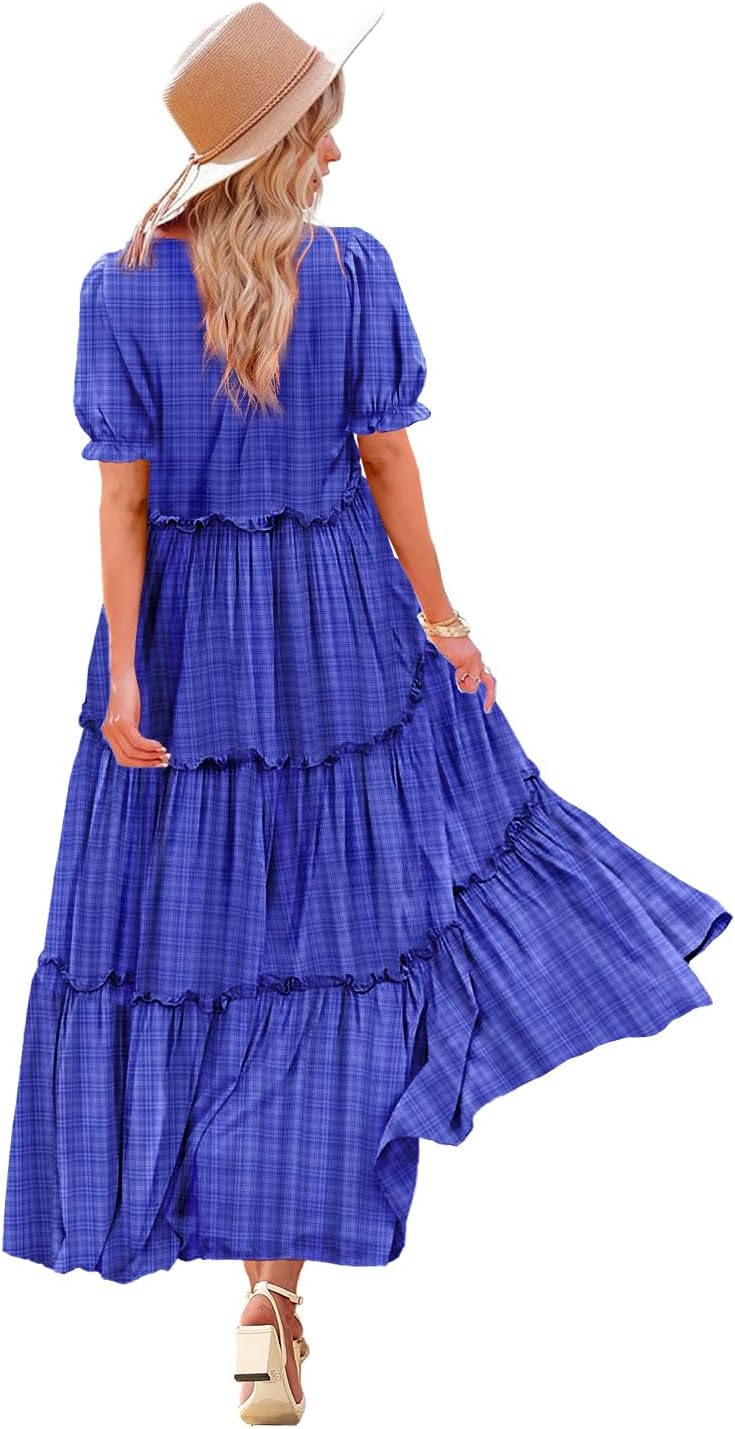 YESNO Summer Casual Bohemian Floral Dresses for Women