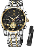OLEVS Waterproof Steel Mens Watch - Business Elegance