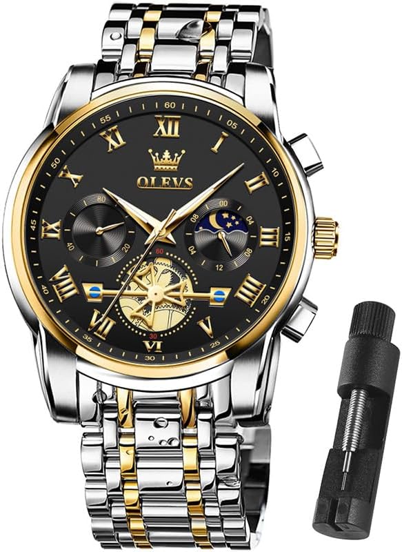OLEVS Waterproof Steel Mens Watch - Business Elegance