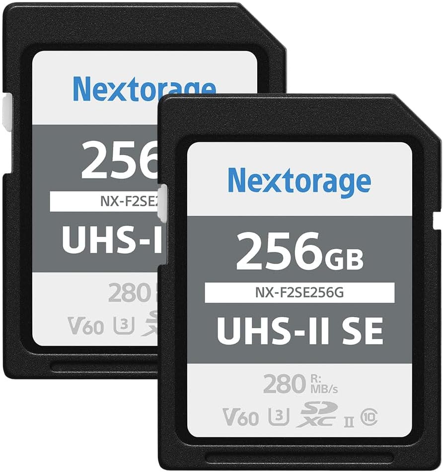 Nextorage 256GB SDXC UHS-II V60 Cards for 4K Recording