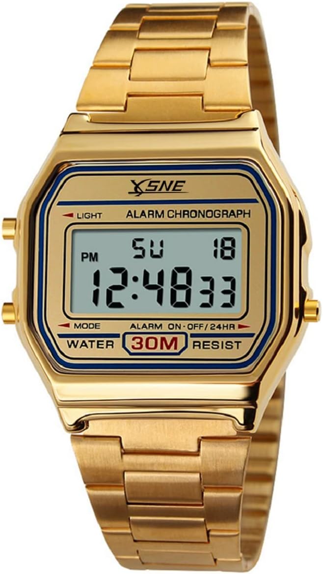 Water Resistant Stainless Steel Sports Watch - Golden Glow
