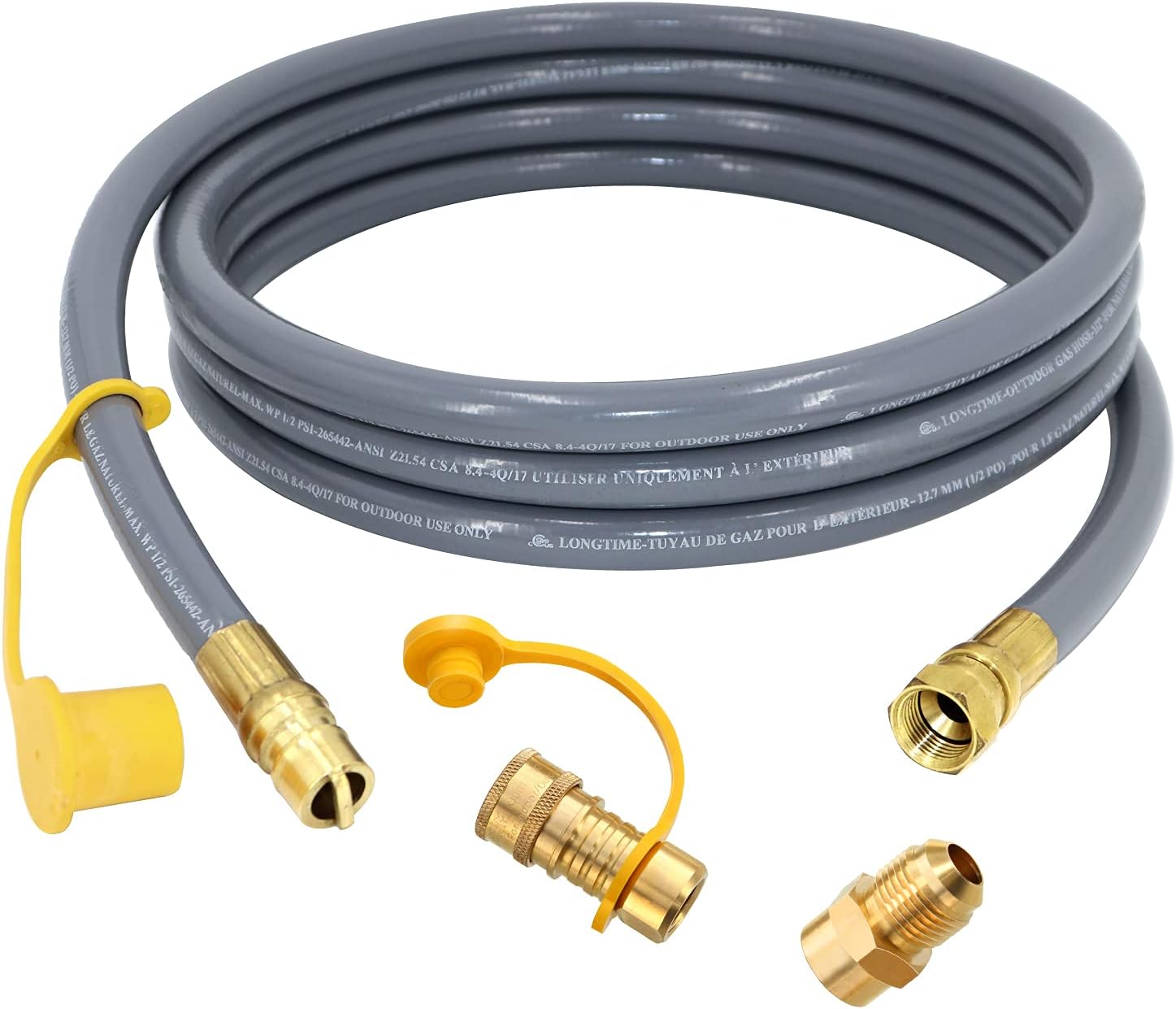 Upgraded 12 Feet 1/2 Inch Natural Gas Hose for Outdoor Grills