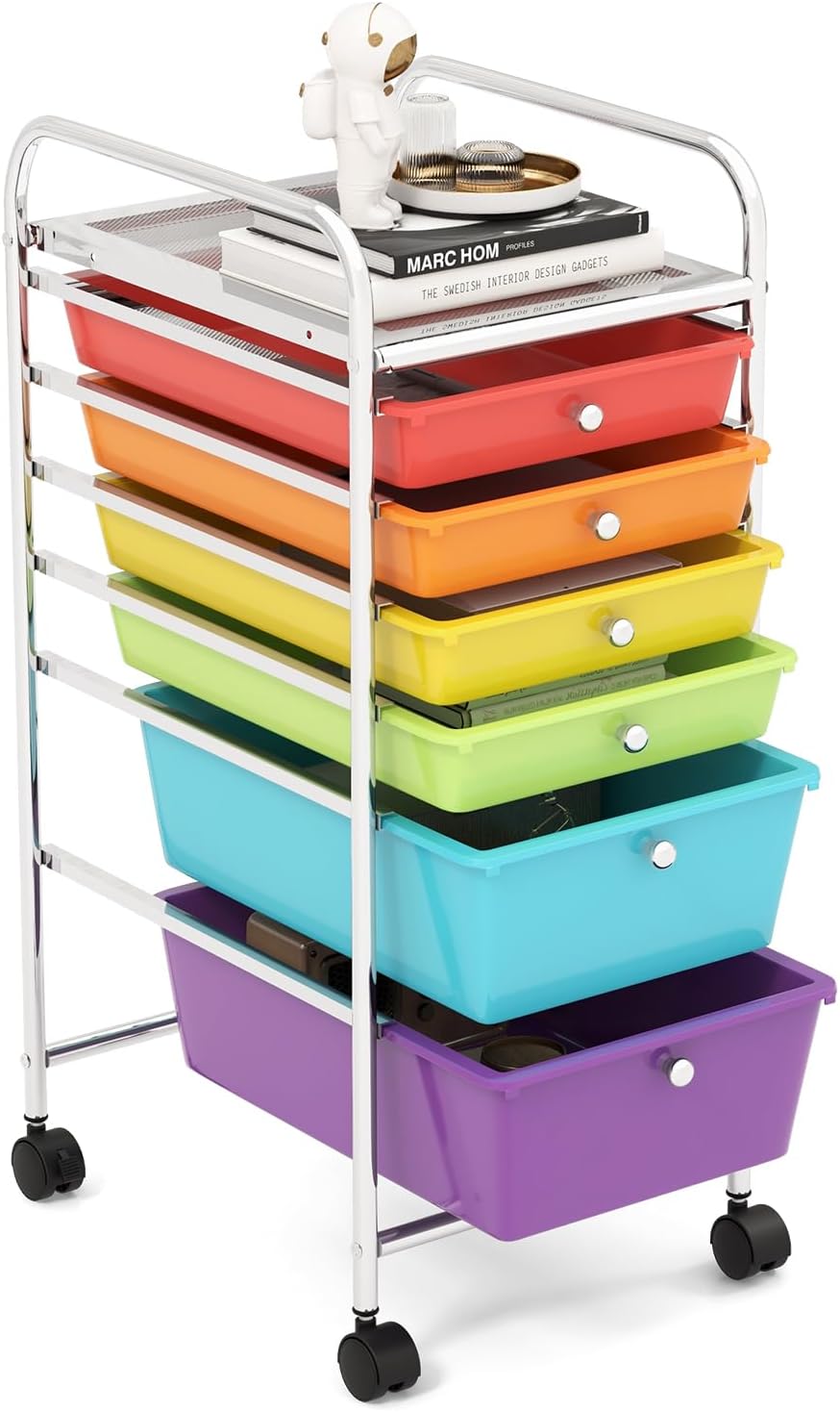 GOFLAME 6-Drawer Rolling Storage Cart for Home and Office Use