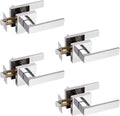 Probrico Heavy Duty Square Passage Door Levers 4 Pack - Durable Modern