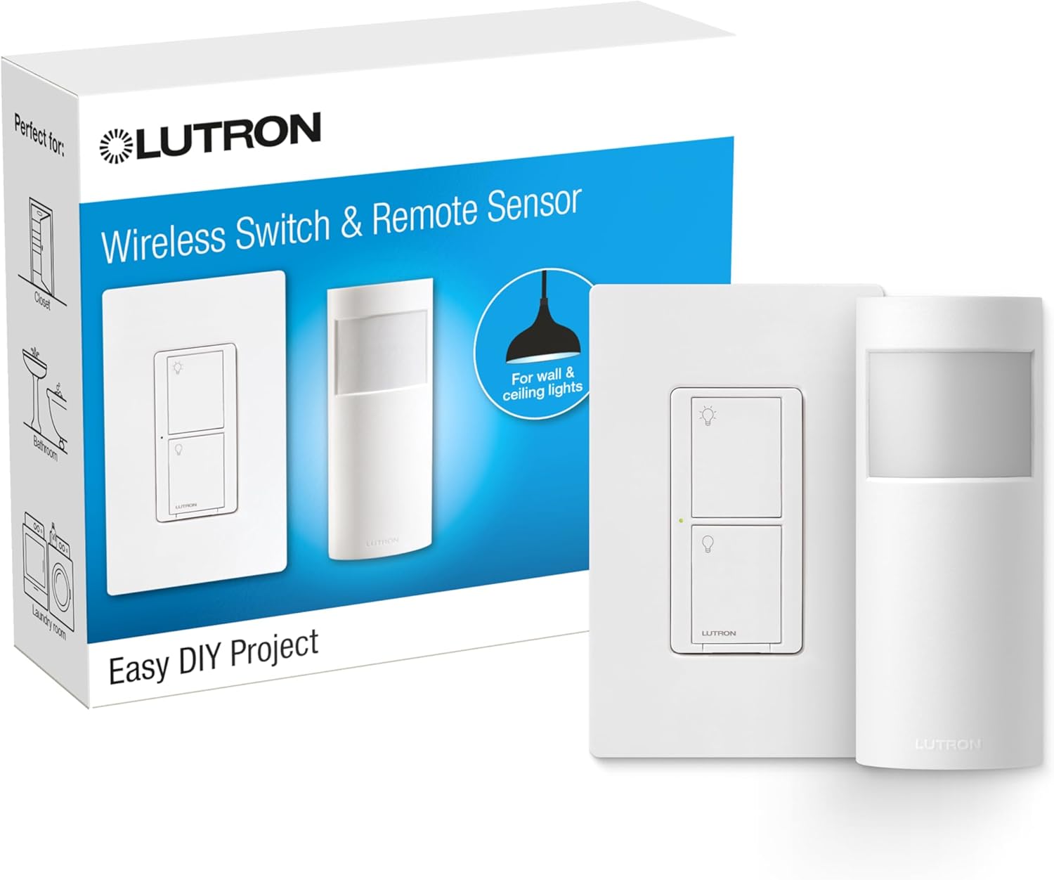 Lutron Wireless Motion Sensor Light Switch for Automatic Control