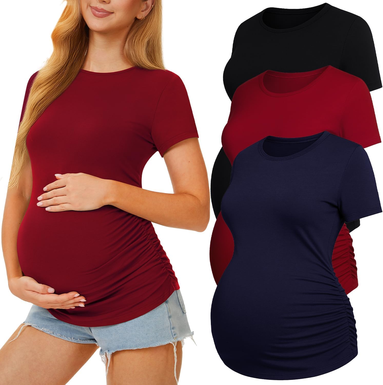3 Pack Womens Maternity Shirts for Comfort and Style