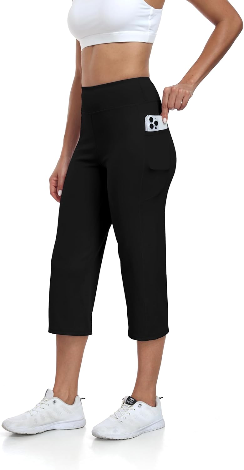 UURUN Women's Wide Leg Capris: 2-Pocket Flare Pants