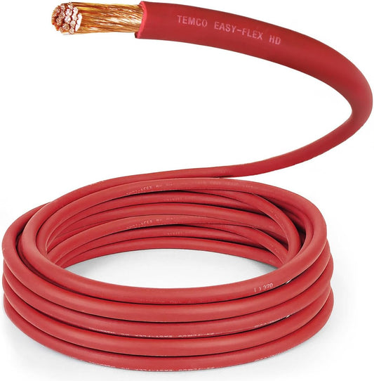 TEMCo 3/0 Gauge 40 Ft Red Flexible Copper Welding Cable