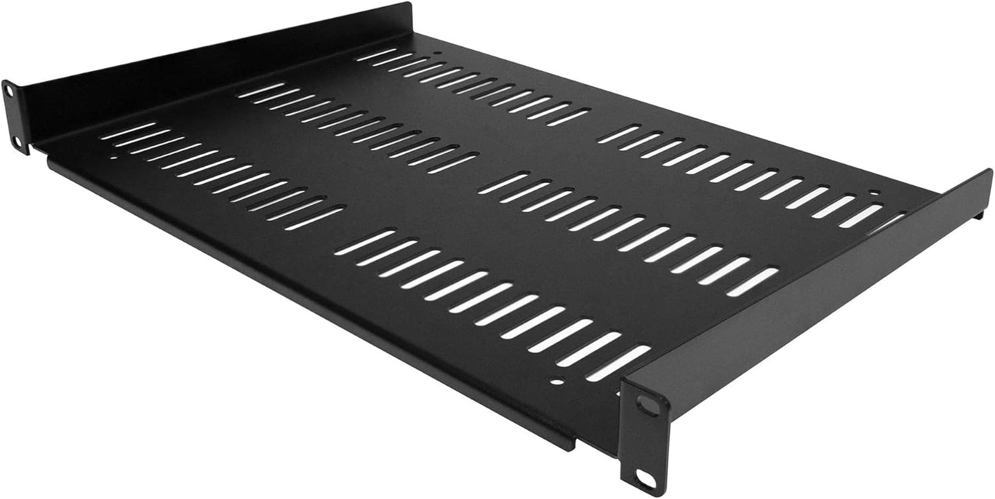1U Server Rack Shelf - Universal Vented Tray for 19in Racks