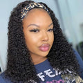 Curly Headband Wig Human Hair 18in - 100% Brazilian, Glueless
