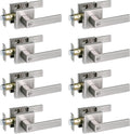Satin Nickel Door Lever Privacy Lock - Reversible, Heavy Duty