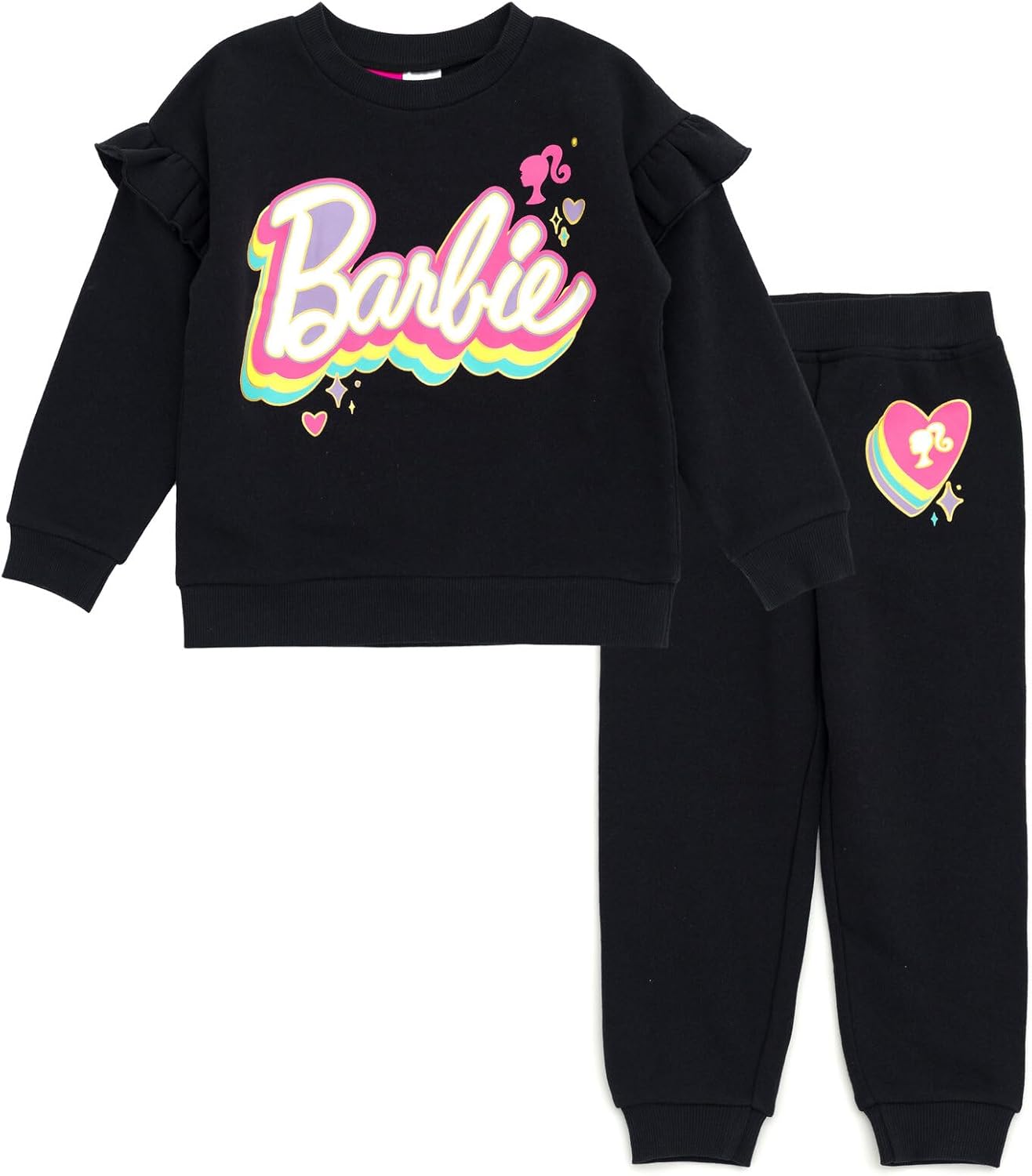 Barbie Drop Shoulder Sweatshirt and Jogger Pants Outfit Set