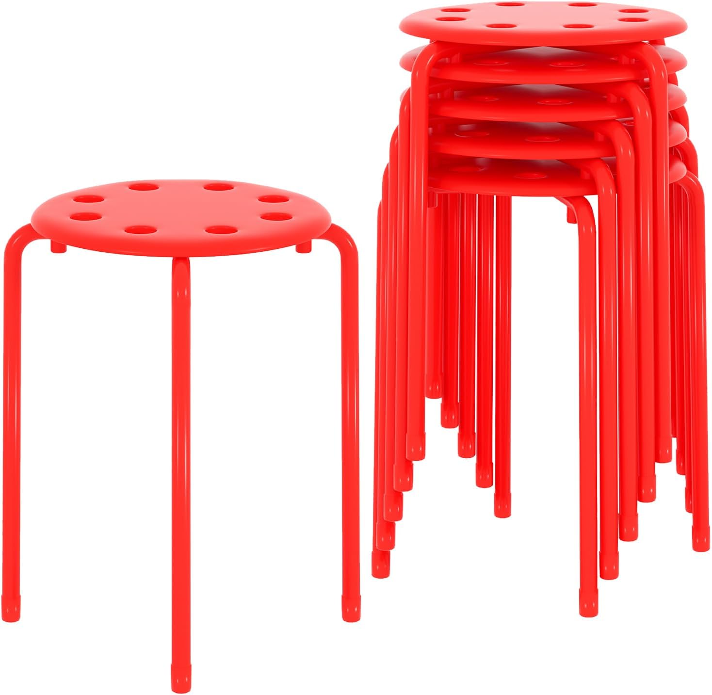 VECELO 6-Piece Stacking Stools for Classroom and Office Use