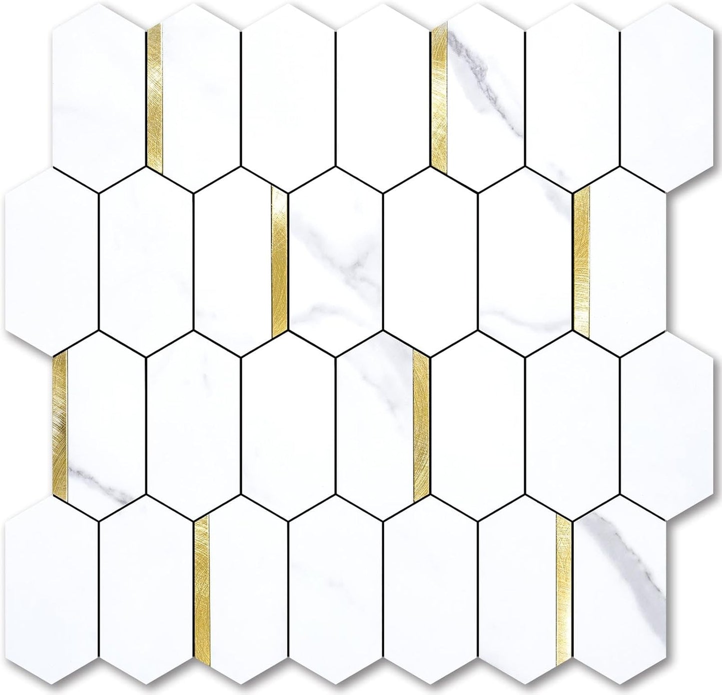 Vamos Tile Long Hexagon Peel and Stick Backsplash for Home