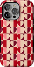 Casely iPhone 13 Pro Case Love's a Game - Retro Hearts Protection
