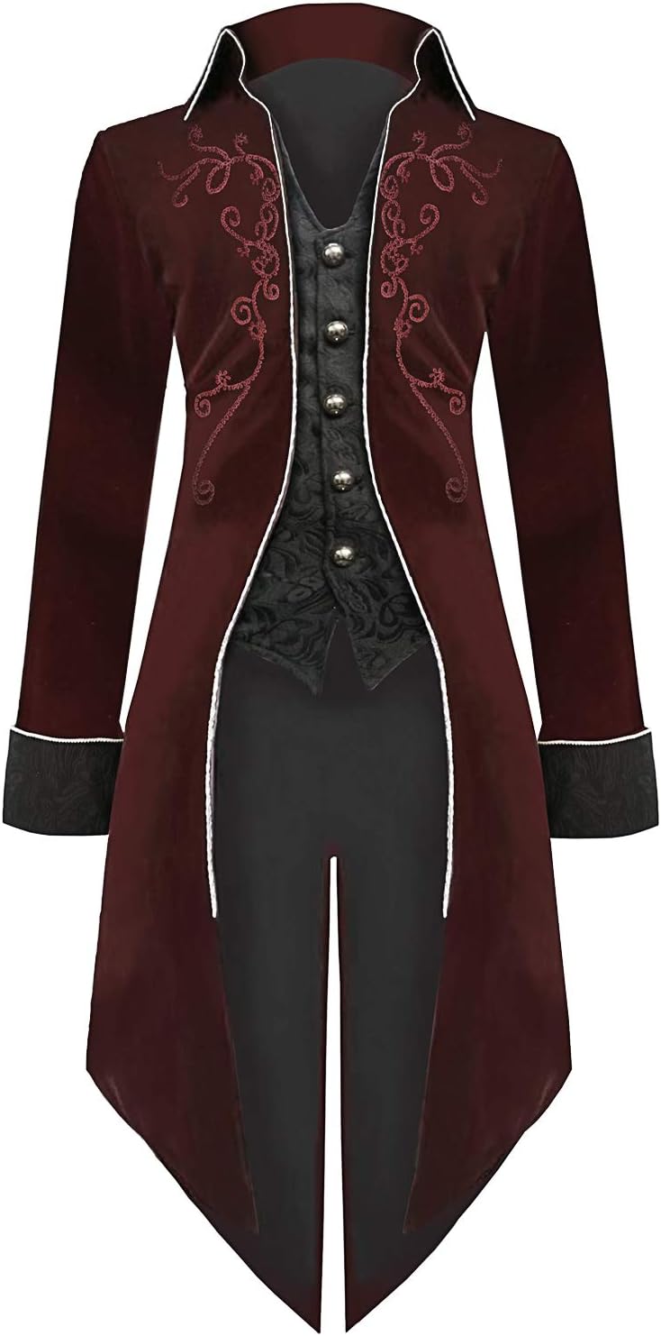 Medieval Steampunk Tailcoat Halloween Costumes for Men