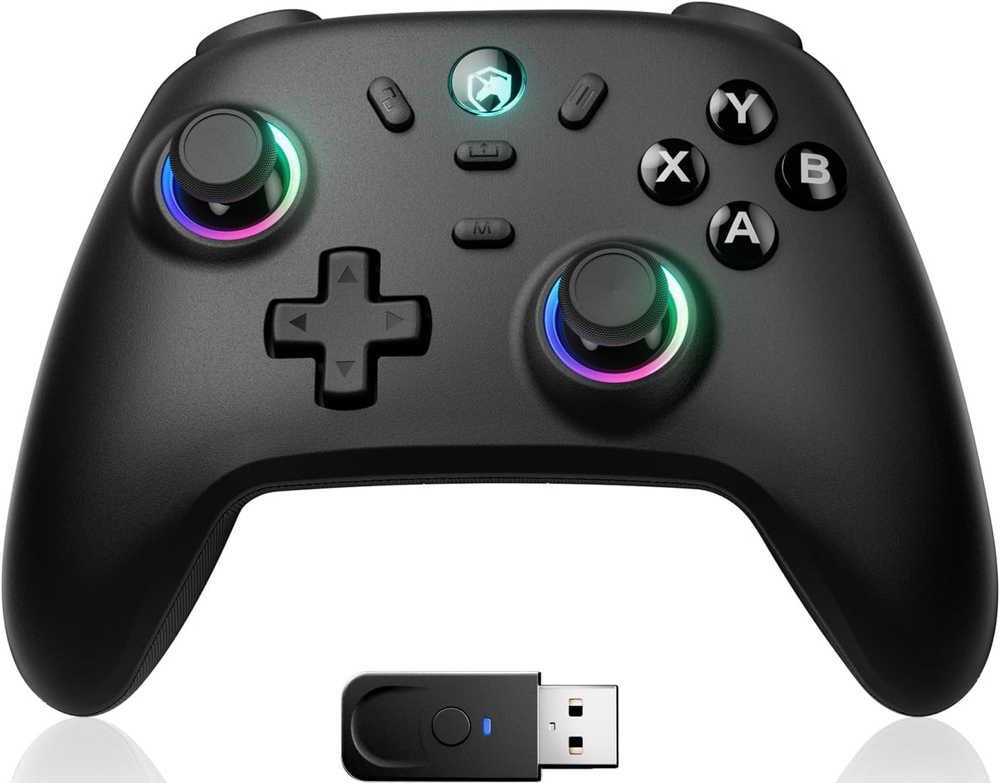 Wireless Gaming Controller - Hall Effect Joystick, Turbo/Vibration, 800mAh Battery