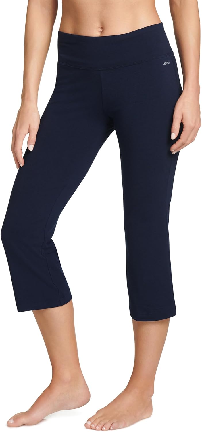 Jockey Women's Activewear Cotton Stretch Flare Capri for Comfort